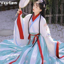 Vestido Hanfu, traje de baile de hadas chino antiguo, bordado, traje tradicional Tang, traje de princesa de la década de Han nacional, Cosplay 2024 - compra barato