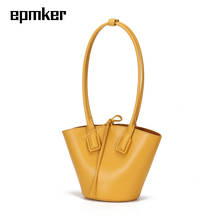 Epmker mini bolsas para as mulheres 2020 de couro genuíno designer luxo balde saco pequenas senhoras sacos mão bolsa embreagem saco composto 2024 - compre barato