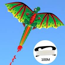 Детский милый 3D Динозавр воздушный змей, летающая игра, уличная спортивная игра, игрушка с леской 100 м 2024 - купить недорого