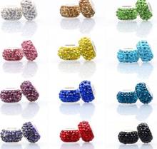 Mix 20 Color 14MM 50Pcs/lot Multi Resin hrh3 Silver Plated Core Big Hole  European  Beads Fit Charm Bracelets  2024 - купить недорого