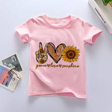 Camiseta de manga corta con estampado de girasoles para niños y bebés, ropa de verano con cuello redondo, para niños de 2 a 8 años 2024 - compra barato