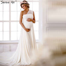 Белое шифоновое сексуальное свадебное платье с открытыми плечами для беременных, фотографии, простые свадебные платья 2020, сереновый холм HA2216, индивидуальный пошив 2024 - купить недорого