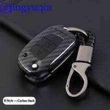 Jingyuqin capa de chave de fibra de carbono, para hyundai i40/i30/ix25/ix35/verna/solaris/elantra/i45/santafe 2024 - compre barato