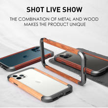 Funda de Metal con marco de carbono y madera para iPhone, carcasa a prueba de golpes, antigolpes, para modelos 13, 12 Pro MAX, 12 Mini, 11 Pro MAX 2024 - compra barato