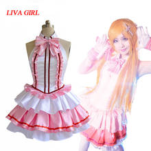 Yuuki Asuna Dress Jaoanese Anime Sword Art Online Idol Utahime Yuuki Asuna Pink White Dress Cosplay Costume woman girl Clothes 2024 - buy cheap