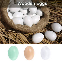 Venda quente ovos falsos simulação de madeira galinha pato gansos manequim pintado ovo crianças brinquedos educativos comida artificial brinquedo de páscoa 2024 - compre barato