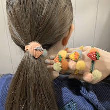 Lovely Strawberry hair bulb lady Elastic Hair Band Accessories Rubber hair Rope for Women Girls Gum Hairbands headwear headdress 2024 - buy cheap