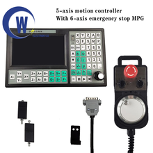 Контроллер USB SMC5-5-N-N CNC 5-осевой в автономном режиме Mach3 500 кГц г-код 7 дюймовый большой экран 6-axis аварийной остановки маховик MPG 2024 - купить недорого