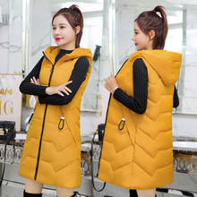 Chaleco de algodón de longitud media para mujer, chaqueta ajustada con capucha de talla grande, novedad, primavera y otoño, 2021 2024 - compra barato