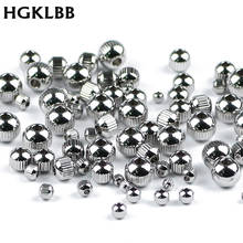 Hgklbb miçangas espaçadoras de aço inoxidável, 3 4 6 8mm, redondo, bola de metal, charme, contas soltas, fabricação de jóias, pulseira, diy, achados 2024 - compre barato