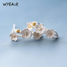 Brincos de prata esterlina 925 wyeaiir personalidade romântica flor de cerejeira flor fresca 2024 - compre barato