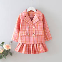 Осенняя детская одежда Gooporson, клетчатая куртка и юбка, школьная форма для маленьких девочек, Модный корейский комплект детской одежды, наряды для малышей 2024 - купить недорого