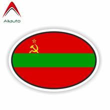 Aliauto-pegatina con personalidad divertida para coche, pegatina con bandera ovalada de Transnistria, impermeable, protector solar, accesorios de motocicleta para casco, 12cm * 8cm 2024 - compra barato