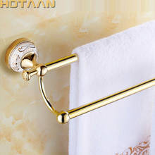 (24",60cm) Double Towel Bar With Ceramic Gold Finish/Towel Holder,Towel Rack,Bathroom Accessories Free Shipping YT-10298 2024 - buy cheap