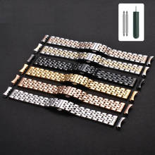 Universal Solid Stainless Steel Curved Flat Ends Wrist Watch Band Strap Men Women Metal Bracelet Belt 12 14 16 18 20 22 24 26mm 2024 - buy cheap