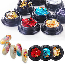 1 caja de pegatinas para decoración de uñas, láminas de aluminio irregulares doradas y plateadas, copos de colores 3D para decoración de esmalte de Gel UV DIY 2024 - compra barato