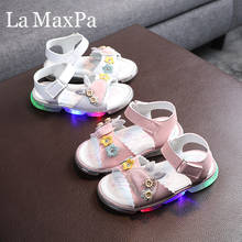Size 20-31 Children LED Luminous Sandals Baby Shoes Glowing shoes Soft-soled Beach Kids Slippers Fashion Casual Light Up Sandals 2024 - buy cheap