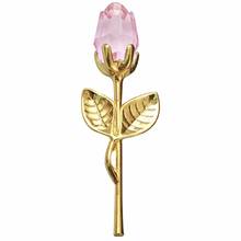 Mini rosa de cristal Artificial con varilla de Metal, flor, Rama, fiesta de boda de Año Nuevo, recuerdo, regalo de San Valentín 2024 - compra barato