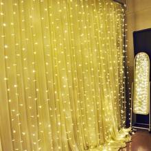 Cortina de luces Led para ventana, guirnalda navideña de 3x3M, cadena de carámbanos, decoración del banquete de boda al aire libre 2024 - compra barato
