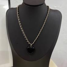 Luxury Leather Belt Pendant Necklace For Women Golden Link Chain Vintage Hip Hop Rock Punk Jewelry Choker Heart Necklace Collier 2024 - buy cheap