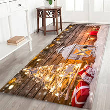 3D Christmas Santa Claus Anti-slip Kitchen Dinning Room Fireplace Floor Mat Flannel Carpet Rug Durable Xmas Home Decor Floor Rug 2024 - buy cheap