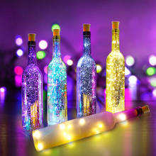 Guirnalda de luces LED para botella de vino con corcho, guirnalda de alambre de hadas, decoración navideña para boda o fiesta, 1M, 2M 2024 - compra barato