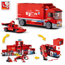 City F1 Formula Racing Car Transport Truck Creation Bricks Wagon Lorry Cargo Building Blocks Brinquedos Educational Kids Toys 2024 - buy cheap