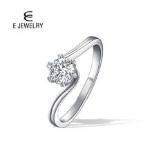 E 925 anel de prata esterlina aberta, ct, seis garras, clássico, zircônio cúbico, anéis de noiva, joias de aniversário de casamento para mulheres 2024 - compre barato