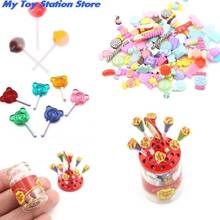 Miniature Food Dessert Sugar Mini Lollipops With Case Holder Candy For Doll House 1/12 Kitchen Furniture Toys Accessories 1:12 2024 - buy cheap