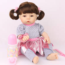 Full Silicone Vinyl Reborn Baby Doll Realistic Girl newborn babies Dolls 17 Inch 45 cm Lifelike Princess Kids bebe toy NPK 2024 - buy cheap