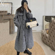 Imitação lambswool longo estilo feminino casaco 2021 novo inverno retro grosso plus size feminino 2024 - compre barato