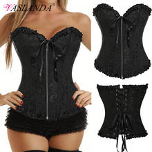 Bustiers & Corsets Lace Up Boned Steampunk Corset Plus Size Overbust Bustier Tops Gothic Clothing Waist Cincher Corselet 2024 - buy cheap