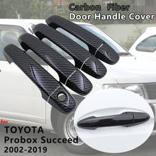 4 PCS Carbon Fiber Door Handle Cover Catch Trim Car Cap Set Stickers stylings Accessories for Toyota Probox Succeed 2002~2019 2024 - buy cheap