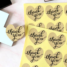 102pcs Heart Shape Thank You Stickers Vintage Gift Box Sealing Labels for Wedding Party Supplies DIY Candy Bag Bakery Sticker 2024 - buy cheap