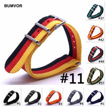 Colorful Woven Nylon Loop Strap 16mm 18mm 20mm 22mm 24mm Army Sport Nato Strap Fabric Nylon Watch Replacement Strap 2024 - buy cheap