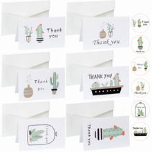 60Sets of Greeting Cards Thank You Cards in Cactus Design with Envelopes and Stickers Folding Cards Blank Inside for Wedding 2024 - buy cheap