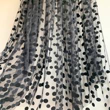 2020 New Arrival,5 yards Black Tulle Lace Fabric With Black Polka Dots, Tulle Mesh Fabric With Velvet Dot,  Hot Selling 2024 - buy cheap