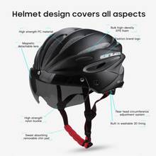 Bicycle Helmet Goggles Integrated Magnetic Goggles Helmet Riding Equipment Windproof Dustproof Adjustable Goggles Helmet Unisex 2024 - buy cheap