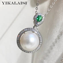YIKALAISI-Colgante de perlas de agua dulce para mujer, joyería Oblato de 11-12mm, collares de plata de ley 925, nuevas ventas al por mayor 2024 - compra barato
