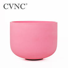 CVNC-cuenco de Canto de cristal de cuarzo esmerilado Rosa chacra de 8 pulgadas, 432Hz, C/D/E/F/G/A/B, nota para meditación, curación de sonido 2024 - compra barato