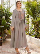 Vestido Abaya marroquí musulmán de Dubái para mujer, caftán Jubah, vestido Hijab de corte en A, Kimono turco, ropa islámica de talla grande 2024 - compra barato