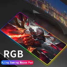 Alfombrilla de ratón RGB League of Legends para Gamer LOL, alfombrilla LED para teclado de escritorio, soporte para PC, bricolaje 2024 - compra barato