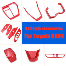 For Toyota RAV4 5th 2019-2020 Car Styling Piano Red Accessories Interior ABS Decoration Cover Trim 2024 - buy cheap