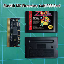 Zool-flashkit MD-Tarjeta PCB dorada sin electrodos, Cartucho de juegos MD de 16 bits para consola MegaDrive Genesis 2024 - compra barato