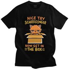 Camiseta divertida de gato Schrodingers para hombre, camisa de manga corta de The Big Bang Theory, física, Humor, ciencia, Camiseta de algodón, camiseta de ocio 2024 - compra barato