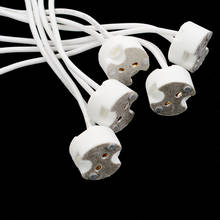 5/10 pces encaixe base soquete titular 10-20cm led conector de fio halogênio mr16 gu5.3 g4 nova lâmpada mr11. lâmpada cerâmica 2024 - compre barato