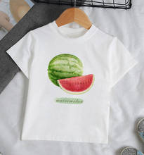 Camiseta para bebê menino, roupas de verão, 24 a 9t, casual, harajuku, novidade, melancia, frutas, pêssego, nome, meninas, camiseta, moda infantil 2024 - compre barato