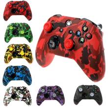 Camuflagem silicone gamepad capa + 2 tampões de manche para xbox controlador manche tampas 2024 - compre barato