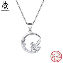 ORSA JEWELS 925 Sterling Silver Necklaces Pendants Fairy Sitting on Moon Original Romantic Necklace Girl Jewelry Gift SN106 2024 - buy cheap