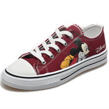 Disney-zapatillas de lona antideslizantes para niños y adultos, zapatos informales de suela suave, con dibujos animados de Mickey Mouse, para estudiantes 2024 - compra barato